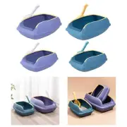Litter Box Bedpan Portable with High Side Cat Sand Box Splashproof Kitten Toilet