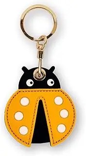Leather Keychain Case Holder Compatible with Apple AirTag, GPS Airtag Keychain Finder Tracker with Key Ring, Anti-Scratch Protective Air Tag Cover for Keys, Wallet(Cute Insect)