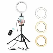 8" Selfie Ring Light with Tripod Stand & Cell Phone Holder for Live Stream/Makeu