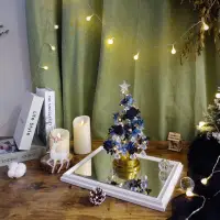 在飛比找momo購物網優惠-【KIRA與花花藝】水晶LED燈永生花聖誕樹/星空黑/桌上聖