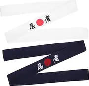 [COSMEVIVI] Headbands Pack Japanese Style Comfortable Cotton Long Unisex for Karate Supplies Decorative
