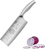 TJ POP Lightweight Cleaver Knife 7.4 Inch, Ultra Sharp Chinese Chef's Knives, Full-Tang Meat Cleaver Vegetable Kitchen Knife, High Carbon Stainless Steel Blade Thickness 2.1 mm, TJ SEGA Series TC1506