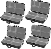 TOBBOMEY 4pcs Fishing Storage Box with Translucent Cover Tackle Organizer for Outdoor Fishing Accessories Durable Material for Backpack Vest Pocket
