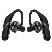 [True Wireless] Portable bluetooth Earphone TWS Bass Stereo IPX6 Waterproof Sport Headset With Mic BLACK-GRAY COLOR