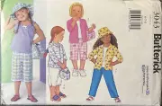 Uncut Butterick Girls 6-7-8Easy Shirt Top Pants Hat Purse Bag Pattern 3043 Capri