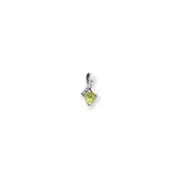 14k White Gold 5mm Peridot A Real Diamond pendant