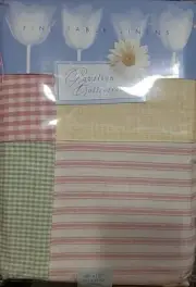 Pavilion Collection Fine Tablecloth Linen Festive Patchwork Checkered NEW