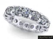 4.50Ct Round Diamond Shared U-Prong Wedding Eternity Band Ring 18k Gold G SI1