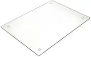Tempered Glass Cutting Board - Long Lasting Clear Glass - Scratch Resistant, Heat Resistant, Shatter Resistant, Dishwasher Safe. (Large 12x16")