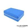 【Leader X】環保EVA高密度防滑 雙色夾心瑜珈磚 藍色