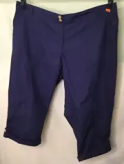 AUTOGRAPH MID BLUE COTTON CARGO CROP PANT SIZE 26 COMFORTABLE NEW