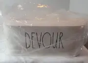 (2) RAE DUNN CERAMIC " DEVOUR" RECTANGULAR BOWLS