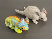 Wild Republic Chameleon And Armadillo Plush Stuffed Animal Toys