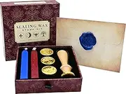 Sealing Wax Stamp Kit (included 4 seals, wood handle, and 2 wax sticks)