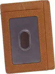 [SAFIGLE] Id Card Holder Wallet Ultra PU Sleeve Case for Credit Cards and Brown Stylish Portable Design for Easy Carrying