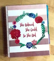 *She Believed She Could* Front/Back Cover Set 4 use w/ Erin Condren Planner