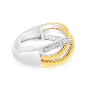 Luminesce Lab Grown 1/6 Carat Diamond Ring in 9ct Yellow Gold & Sterling Silver, Q