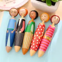 在飛比找蝦皮購物優惠-原子筆高顏值個性可愛創意韓國按壓式卡通學生用娃娃頭筆玩偶圓珠