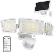5 Motion Sensor Modes Solar Security Light, 1800LM 270° Wide Angle 3 Heads LED F