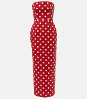 [Posse] Posse Romeo polka-dot linen maxi dress UK 8 red