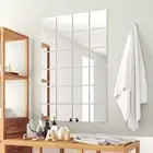 48 PCS Wall Mirror Tiles Frameless Mirrors Set High Quality Glass Home Decor