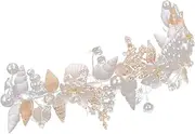 SOESFOUFU Bridal Headband Shell Flower Girl Headpieces Wedding Decorations Imitation Pearl Hair Band for Elegant Occasions