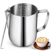 Milk Frothing Pitchers-12oz/350ML Stainless Steel Steaming Pitchers, Scale