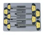 Force 2097 / 2097S / 2097B 9pc T-handle Hex Key Set:2-10mm Metric/ 3/32-3/8" SAE