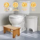 Toilet Squat Stool Bamboo Toilet Footstool Portable C Shaped Squat Poop LWi
