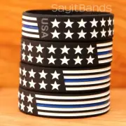 BOLD Child Wristbands Wider Flag Thin Blue Line Bracelet USA Design Bracelet Lot