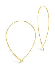 Sterling Forever 14K Plated Delicate Threader Hoops