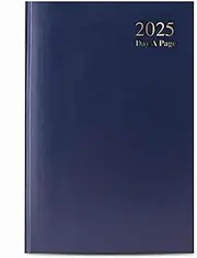 ZYBUX - A4-2025 Appointment Diary Day a Page with Half Page Saturday and Sunday (Navy Blue)