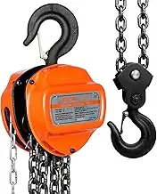 VEVOR Hand Chain Hoist, 3 Ton 6600 lbs Capacity 10 FT Come Along, G80 Galvanized Carbon Steel with Double-Pawl Brake, Auto Chain Leading & 360° Rotation Hook, for Garage Factory Dock