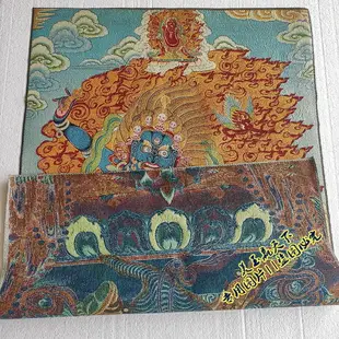 西藏密宗唐卡刺繡普巴金剛掛畫 密宗織錦布畫 佛教結緣用品條幅畫