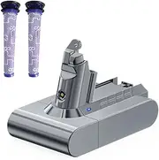 21.6V 4.6Ah for V6 Lithium Handheld Vacuum Cleaner Battery Replacement DC62 DC59 DC58 SV03 SV04 SV09 V6 & 2* Filters