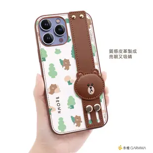 GARMMA LINE FRIENDS 手掌帶燙金皮革保護套 森林探險 IPHONE13 手機殼 保護殼 手機套 正版貨