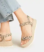 DOLCE VITA Sz 8, 8.5, 9, 10 Myra Platform Espadrille Sandals Leopard Pony Hair
