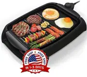 Parrilla Electrica Para Interior Cocina Sin Humo Antiadherente Bandeja De Agua