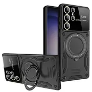 For Samsung Galaxy S23 Ultra PC+TPU Back Case Compatible with MagSafe Ring Kickstand Phone Cover