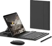 Jarttarn Compatible with Google Pixel Fold Keyboard with Bluetooth Mouse and Capacitive Pen Bluetooth Keyboard Wirelessly Connects with Leather Holster for Google Pixel Fold (Carbon Fiber)