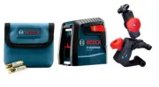 Bosch 30 ft. Cross Line Self Leveling Laser with 360 Deg. Flexible Mount & Pouch
