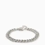 [Emanuele Bicocchi] Sterling silver 925 chain bracelet with small crystals M Metal