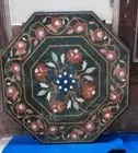 18 inches green marble side sofa corner table top inlay malachite decor room