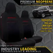 Toyota Hilux 8th Gen - Single Cab - GP6 Premium Neoprene 2x Front Seat Covers (Made to Order)