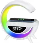 Bedside Table Lamp, Desk Night Light with 15W Quick Wireless Charger and Bluetoo