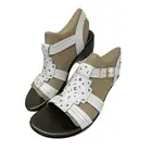 Clarks Bendables Womens 7.5 White Leather Adjustable Ankle Strap Sandals