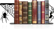 Metal Spider and Spider Web Bookend, Farmhouse Decorative Animal Book Ends, Uniq