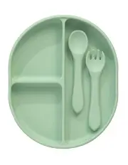 [Playground] Silicone Feeding Set in Light Sage
