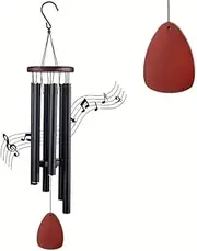 Large Aluminium Wind Chimes Outside,68 cm Aluminum,Memorial Wind Chimes for Mother/Grandma,Suitable Outdoor Garden Patio Decor (Black)