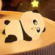 Slotlien Night Light, Timer Kids Night Light, Cute Animal Baby Nursery Lamp, Squishy Silicone Touch Lamp, Dimmable Night Lamp, Kawaii Rechargeable LED Nightlight, Gifts for Kids Baby Women (Panda)
